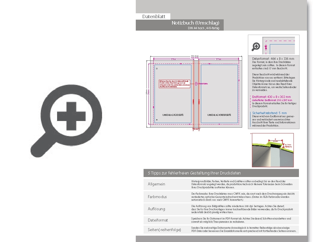 Product Bild notizbuch_din_a4_hoch__umschlag__hardcover_4_0-farbig__inhalt__128_blanko_inhaltsseiten_inkl__abrissperforation_(1_cm_vom_bund)