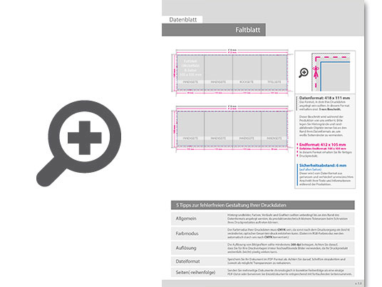 Product Bild faltblatt__gefalzt_auf_quadrat_10_5_cm_x_10_5_cm__vertikaler_wickelfalz__8-seitig
