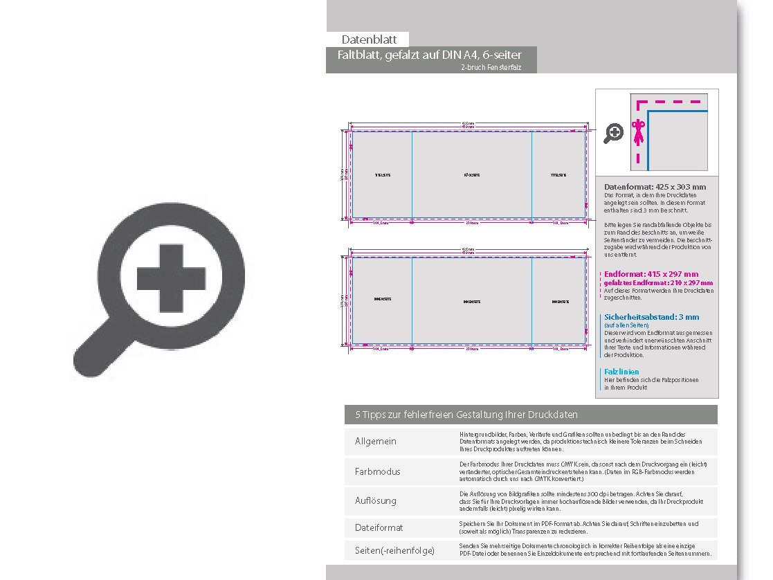 Product Bild faltblatt__gefalzt_auf_din_a4__6-seiter_(2-bruch_fensterfalz)__beidseitig_bedruckt_(4_4_farbig_+_1_sonderfarbe_hks)