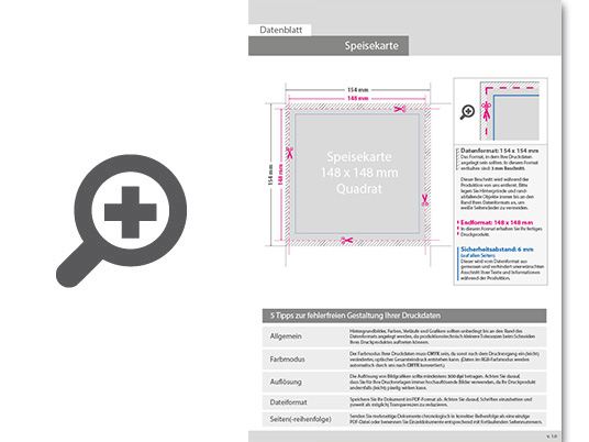 Product Bild speisekarte_mit_2-fach_drahtheftung__endformat_quadrat_14_8_cm_x_14_8_cm__28-seitig